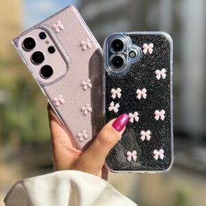 قاب پاپیون صورتی شاین آیفون ، سامسونگ ، شیائومی (کدC2059)