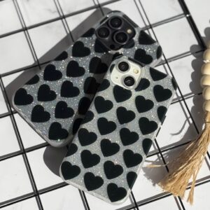 قاب قلب مشکی شاینی (کدC1843)