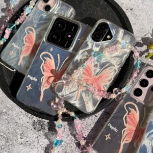 قاب پروانه رز فلای با آویز سامسونگ و شیائومی (کدC2147)